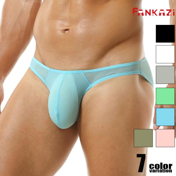 メンズビキニ FANKAZi/ファンカジ シースルー HIP FIT!! ビキニブリーフ 凸フロント 立体縫製 男性下着　メンズ　パンツ フルバック ローライズ