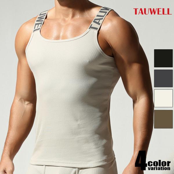 タンクトップ　TAUWELL/タオウエール Rib Tank Top 25706　トップス  メンズ　ジムウェア　スポーツ　部屋着