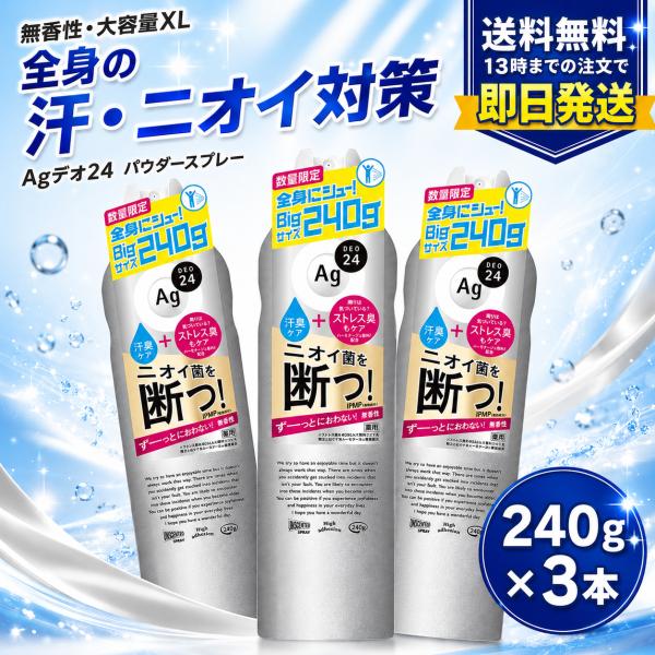 資生堂 エージーデオ24 パウダースプレー 無香性 240g 5本セット エージーデオ24 資生堂 Ag パウダースプレー 無香性 XL 240g×3本