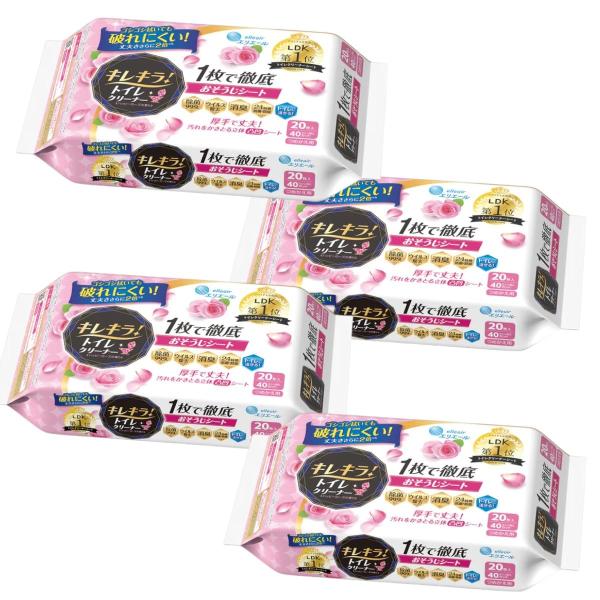 「エリエール(大王製紙) キレキラ! トイレクリーナー ハッピーローズの香り 詰め替え 20枚入 4個セット」は、華やかなハッピーローズの香りが楽しめるトイレ用お掃除シートです。強力な除菌効果でトイレの汚れをしっかり落とし、清潔で快適な空間...