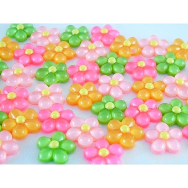 デコパーツ プラパーツフラワー　5枚花びら　約19ｍｍ　3個セット