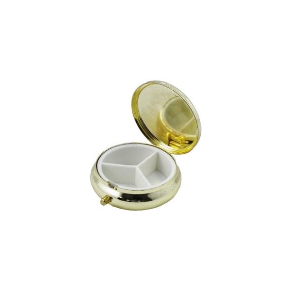ピルケース 丸型 仕切り付 φ51mm ゴールド