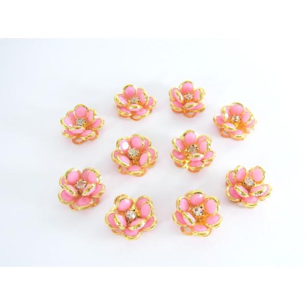 デコパーツ カメリアパーツ フラワー小 10個セット 約18mm