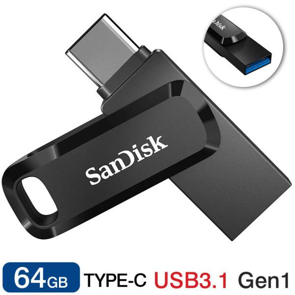 USB[64GB SanDisk USB3.1 Gen1-A/Type-C RlN^Ultra Dual Drive Go R:150MB/s ]SDDDC3-064G-G46 sAi ~̃Z[