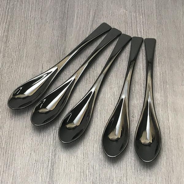 スプーン 樹脂 マルチスプーン 黒 5本セット 約19.5cm