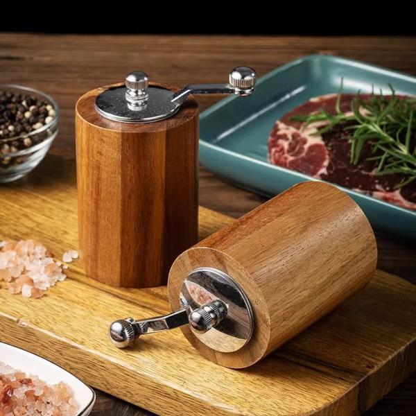 ペッパーミル 手動 木製 ソルトミル スパイスミル 胡椒ひき スパイス 調味料 調味料挽き ミル 粗さ調節 コショウ こしょう