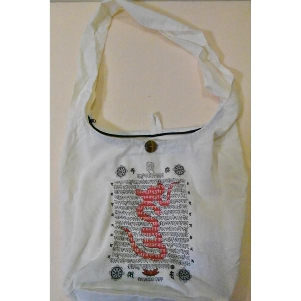 梵字 般若心経 マチ付きショルダーバッグ 頭陀袋 僧カバン お遍路