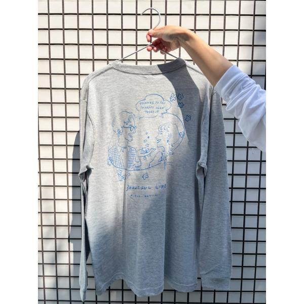 南夏希／ロンT（グレー×青）／Beautiful Life／(M)(L)(XL)
