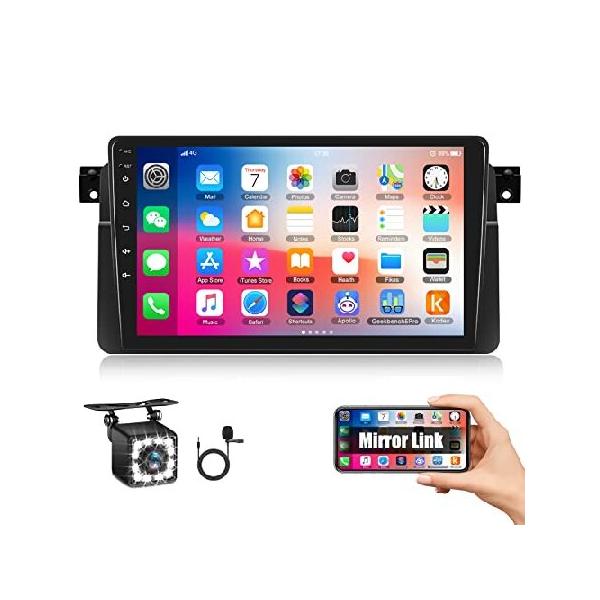CAMECHO Android Car Stereo Compatible with 1999-2005 BMW 3 Series E46 M3, 9 Inch