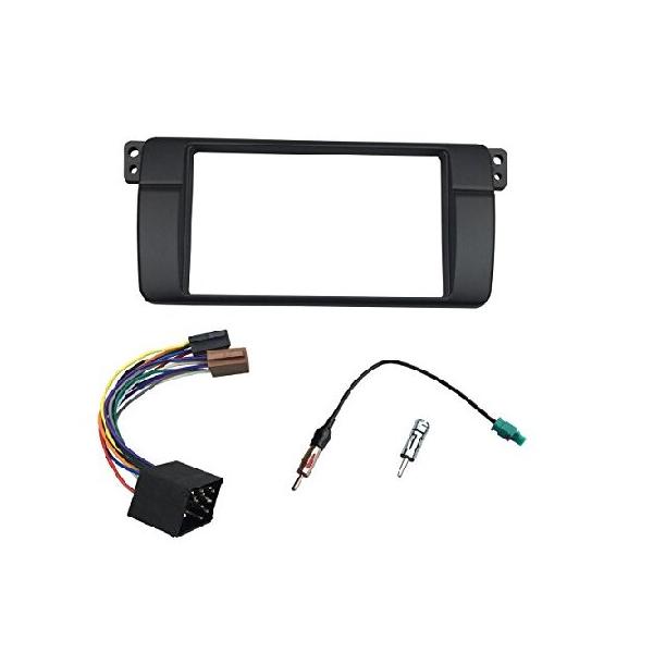 DKMUS 179x105mm オープニングダッシュ取り付けトリムキット BMW 3シリーズ M3 E46 ダブルDIN ラジオステレオDVD Facia 配線