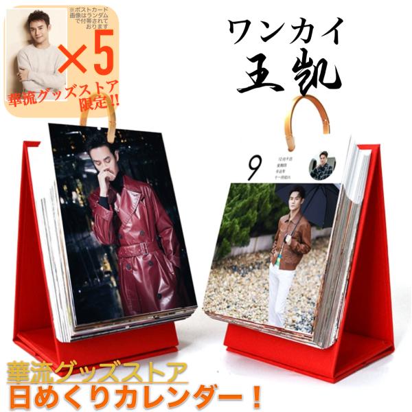 中国俳優ワンカイ(王凱)の日めくりカレンダー2026年！【ポストカード5p