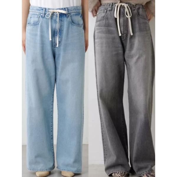 Whim Gazette ウィムガゼット ドロストデニムパンツ : 葛西 Whim Gazette ウィムガゼット ドロストデニムパンツ : 葛西