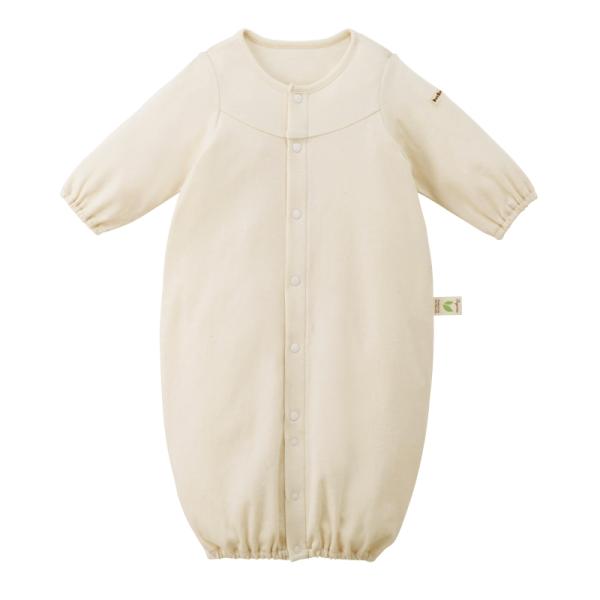 地球にやさしいオーガニックコットンを使用したツーウェイオールです。股下のホックの付け替えで、赤ちゃんの成長に応じて、2通りのウエアの形に変えてご使用いただけます。ご出産準備の基本アイテムとして、準備しておくといいですね。◇ドレスオール型：お...