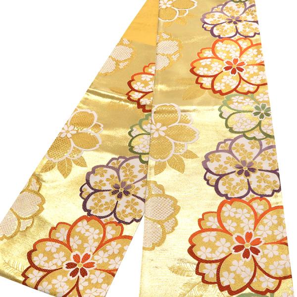 京洛苑たはら 袋帯 振袖用 仕立て上がり 金色 ゴールド 桜尽くし 振袖  