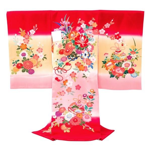 特選☆京友禅総絞り美術工芸品新品正絹産着女の子（お祝着）純古典四季花刺繍本金入り 産着 女の子 着物 宮参り 初着 のしめ 新品 購入 販売 未使用 正絹 京