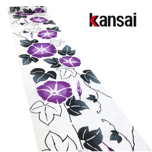 Kansai 浴衣 ゆかた 高級浴衣 新品 購入 販売 未仕立て 反物 綿 麻 カジュアル お洒落着 祭り 朝顔 紫 Y 75 Www Lagence Sausheim Fr