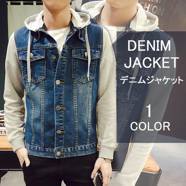 デニムジャケット メンズ Gジャン パーカー デニム 長袖 ジージャン フード付き ショート丈 春物 夏 冬 3シーズン ヴィンテージ 新品 Nz01 華盛通商 通販 Yahoo ショッピング