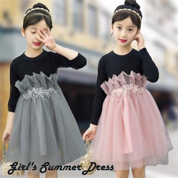 子供服 女の子 ワンピース キッズ こども服 長袖 レース ワンピース 少女 ドレス お姫様ドレス 学生 スカート フォーマル ドレス 七五三 スクール 春 秋 Tz374 華盛通商 通販 Yahoo ショッピング