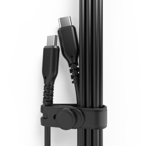 ���ϋv/�f���ۏ�18���� USB�[�d�������P�[�u�� 1.2m �u���b�N �V���R�[���f�ށyType-C - Type-C�z(AJ656) ���i�摜1