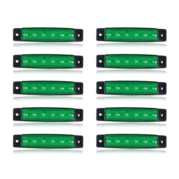 サイドマーカー led 12v 24v 兼用 6連 マーカーランプ トラック マーカー ダウンライト ランプ 照明 10個 セット