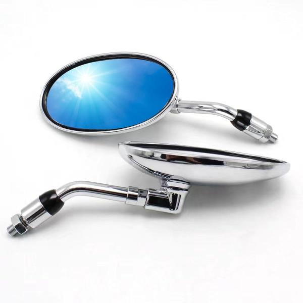 ※こちらは、通常のミラーとなりブルーミラーではございいません。バイク バックミラーの広い視界と見やすさ: バイクのミラーでもオーバル 型は丸形などに比べて視界が広がり、バイクの周囲を見やすくします。更に、大きめなので後方確認の広い視野をとる...