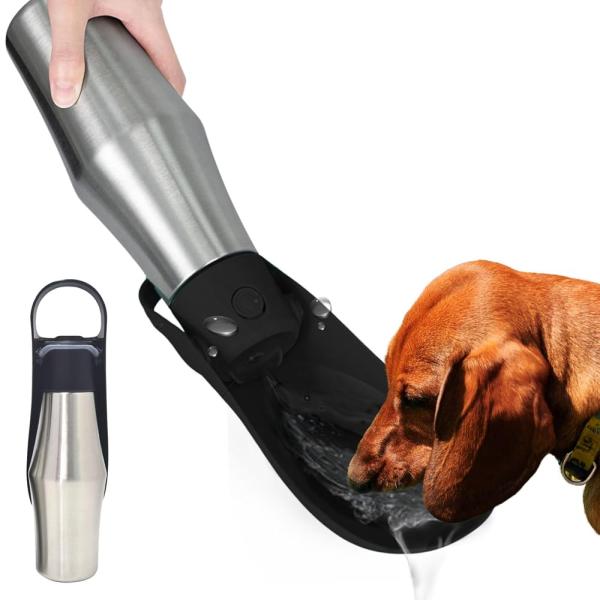 犬 水飲み器 散歩 水 給水ボトル 水筒 ウォーターボトル ペットウォーターボトル ステンレス 750ml