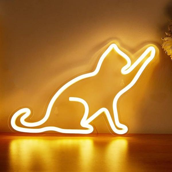 ネオンサイン 猫 ネオンライト 壁掛け インテリア 壁 ねこ ネオン管 ネオンランプ led ネオン USB