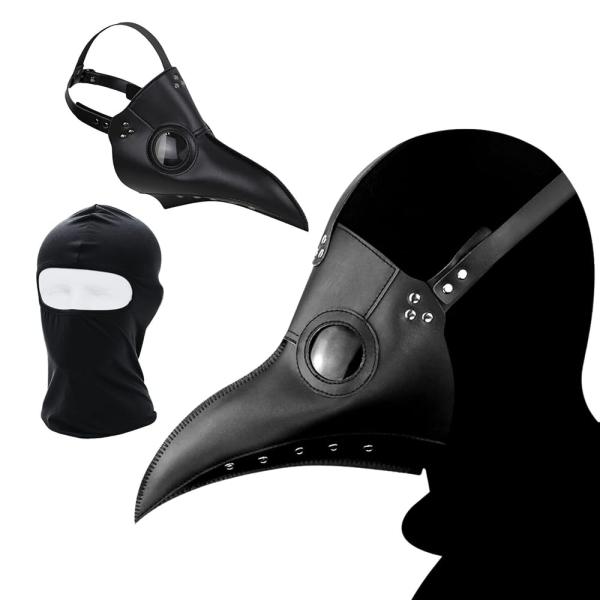 ペストマスク ハロウィン コスプレ 変装 仮装 仮面 怖い お面 カラス マスク 目出し帽付き