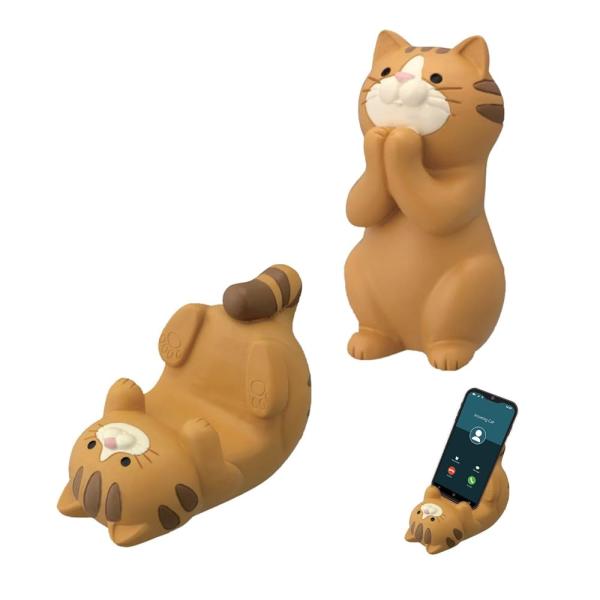 猫 スマホスタンド かわいい スマホ立て 可愛い 卓上 メガネスタンド メガネ立て メガネ置き 携帯スタンド トラ猫