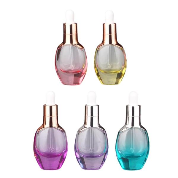 スポイトボトル アロマオイルボトル ポンプ スポイト 化粧品 30ml 5色セット