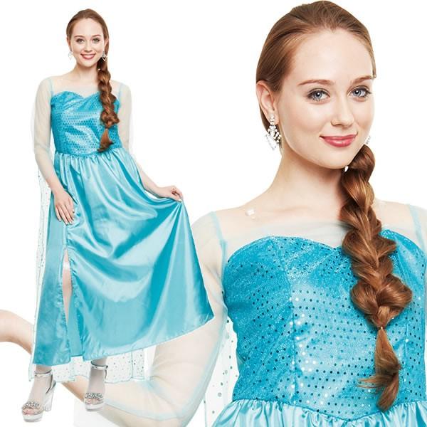 エルサ ドレス コスプレ ワンピース プリンセス 大人 衣装 仮装 レディース 大人用 ウィッグはセットに含まれません エレガントワンピース コスチュームで仮装大賞 通販 Yahoo ショッピング