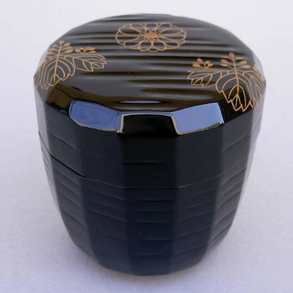 茶道具/丸香合　円能斉好『雪花香合』熊谷秀穂作　茶道具 Yahoo!オークション - 【塗師】熊谷秀穂「玄々斎好 独楽 香合