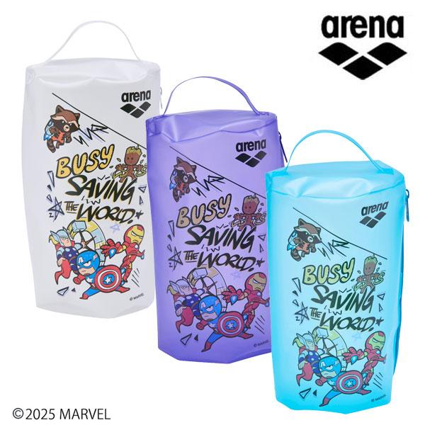 MARVEL（マーベル）デザインのプルーフバッグ。防水素材を使用しているため、プールで泳いだあとに濡れた水着やキャップ、セームタオルなどを収納するのに便利。1つ持っているとスイマーに便利なラウンド型。また、バッグインバッグがしやすいサイズの...