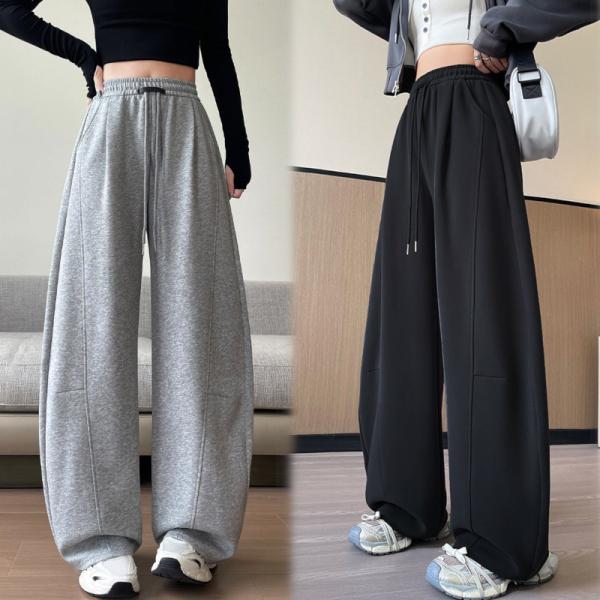 ワイドパンツ 体型カバー バナナワイドレッグ レディース ワイドレッグパンツ 秋冬 ゆったり シープスキン ストリート フリース パンツ 防寒性 選べる 厚手生地