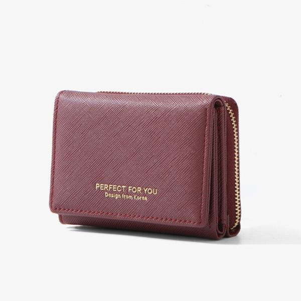 ミニウォレット ２つ折り財布 レディース ウォレット 財布 小銭 カード お札 コンパクト ミニポーチ 短財布 小さめ コインケース おしゃれ PUレザー クロス柄