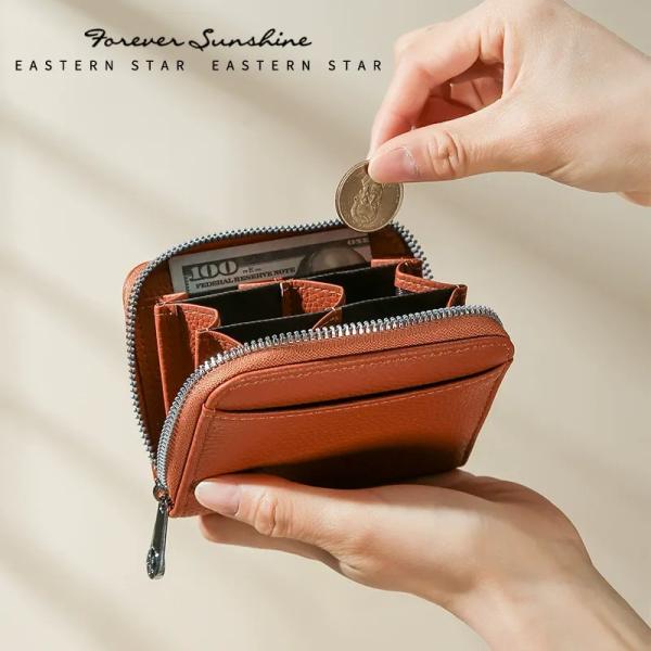 ミニ財布 小銭入れ ウォレット ６つの仕切り 便利 小さい 多機能 財布 コンパクト 男女兼用 ファスナー 小銭 カード ポーチ キーケース コインケース 硬貨仕分け