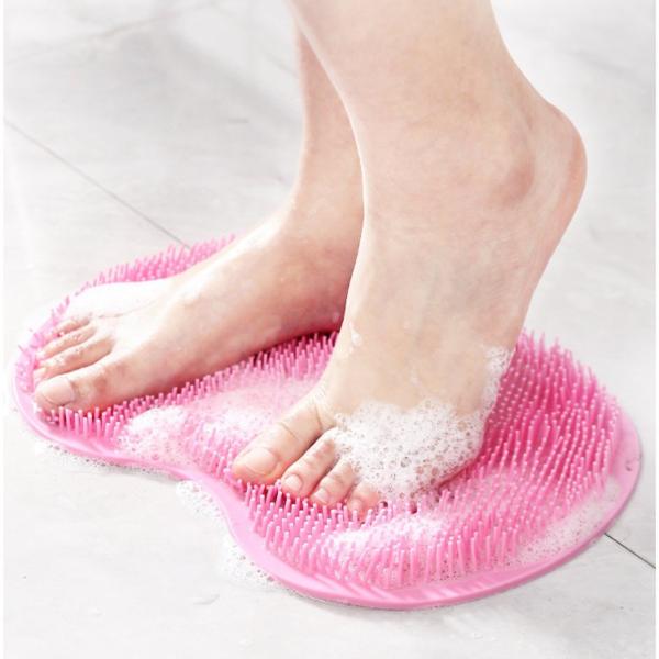 フットケア 足洗いマット 足裏マッサージ 吸盤付き フットブラシ 背中ブラシ マッサージパッド 角質除去 フットウォッシュ 臭い汚れ 除去 同色3点セット