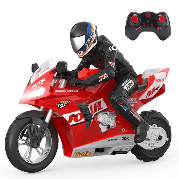 バイクラジコン　赤 1/8 ラジコン バイク オートバイ用 サイドローラー / 4mm