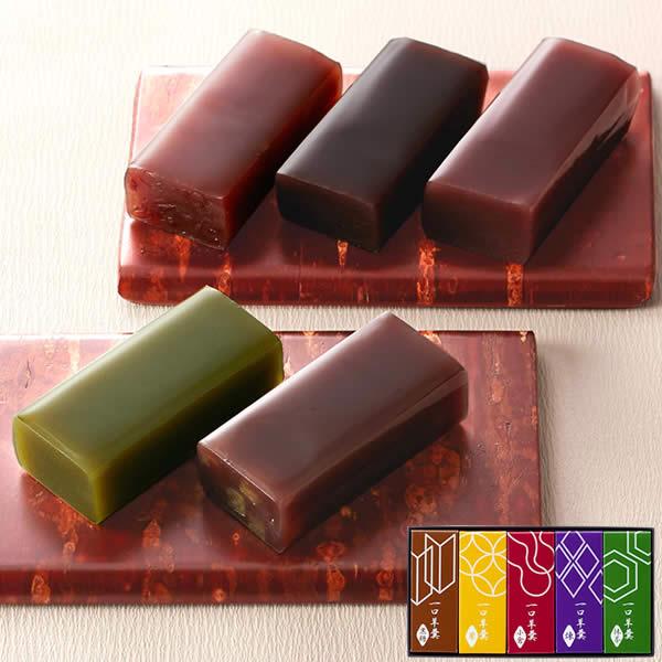 ●内容：一口ようかん5個詰め合わせセット●賞味期限：約1ヶ月以上（パッケージに記載）●保存方法：直射日光、高温多湿を避け涼しい所で保存して下さい。開封後はお早めにお召し上がり下さい。●サイズ：一口ようかん5個セット（外寸）　　　　　(縦)9...