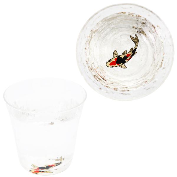 華正工房 錦鯉 シルバー 水紋型 盃｜華正蒔絵ガラス 酒器 日本製 金沢銀箔｜ギフト・誕生日・出世の意匠