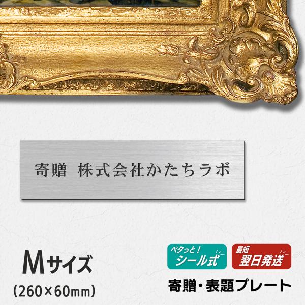 銀製プレート　箱付 かたちラボ 寄贈プレート M 230×60 ステンレス調 シルバー 記念
