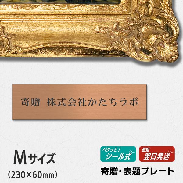 かたちラボ 寄贈プレート M 230×60 銅板風 ブロンズ 記念 卒園 卒業