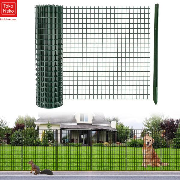 【金網フェンスのサイズ】高さ1/1.2/1.5/1.8m、長さ18/30m、メッシュサイズ3/6cm、必要なサイズがリストにない場合は、メールでお問い合わせください、あなたに合わせてカスタマイズできます。【高い耐久性】簡単金網フェンス[重型...