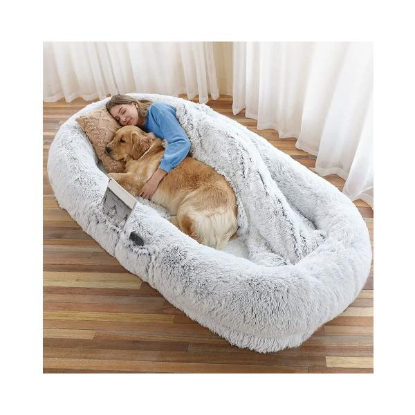 超大型 ペット用 ベッド クッション 犬 人間兼用ドッグベッド 毛布 枕