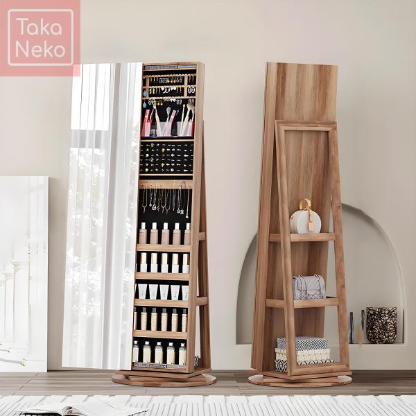 【高品質な木製フレーム】この全身鏡は厳選された高品質な木材を使用しており、耐久性に優れています。美しい木目がエレガントな雰囲気を演出し、姿見鏡としても最適です。シンプルで長持ちするデザインを求める方におすすめです。【安全設計の高精細防爆ガラ...