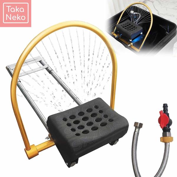 ヘッドスパ 水循環ラック 枕キット付き 70cm水道管付き 角度調整可能 多孔質の水出口 マッサージサロン機器のほとんどのシャンプーボウルベッドに適合 ヘッドス