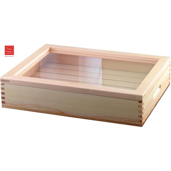 木製・アクリル製 蓋付きすし桶 ネタ箱 寿司材料箱 すし道具 寿司