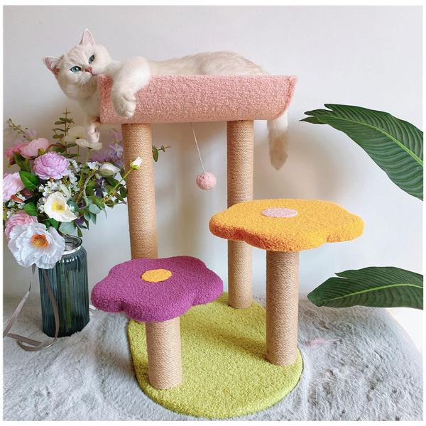 キャットタワー　フラワー 超可愛いキャットタワー 猫タワー フラワーキャットタワー 突っ張り