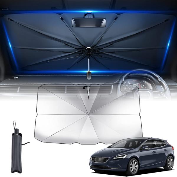 汎用機種 ボルボ V40 2013~2019 に適用 サンシェード 車 サンシェード 傘型 7層 UVカット紫外線遮蔽 折り畳み式 車用フロントサンシェード 遮