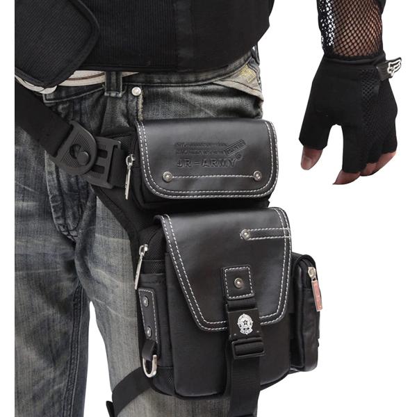 レッグバッグ 大容量 バイク用 Leg Pouch 防水 メンズ ウェストポーチ ヒップバッグ サイクリング ハイキング 太ももバッグ ウエストポーチ バイク用品